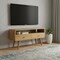 Homeroots 35in Oak Solid Wood Enclosed and Open Storage TV Stand 719183 - alternate 5