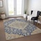 Homeroots 3' X 5' Navy Blue Beige And Brown Oriental Washable Indoor Outdoor Area Rug 605253 - alternate 6