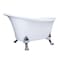 Kingston Brass 51" Acrylic Oval Double Slipper Clawfoot Tub, No Faucet Drillings, Glossy White/Polished Chrome VTND512824WAC1 - alternate 3