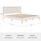 Martha Stewart Flynn King Size Solid Wood Platform Bed with Upholstered Base and Inset Headboard, Wood Slat Bottom MG-0900272F-LTB-K-WH-MS - alternate 8
