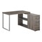 Homeroots 47" Taupe and Silver L Shape Computer Desk With Three Drawers 333379 - alternate 1