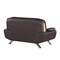 Homeroots 64in Brown And Silver Faux Leather Loveseat 329464 - alternate 6