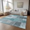 Homeroots 3' X 5' Teal Blue Aqua And Gray Striped Washable Indoor Outdoor Area Rug 581713 - alternate 7