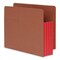 Pendaflex End Tab File Pocket, Red Gusset, 3.5" Expansion Letter Size, Brown/Red, 10PK 1007024 - alternate 1