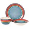Gibson Home Rainbow 12 Piece Stoneware Dinnerware Set in Blue Multi 136939.12R - alternate 7