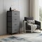 Homeroots 18" Black And Gray Fabric Metal And Wood Four Drawer Dresser 635725 - alternate 4