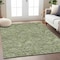 Homeroots 8' X 10' Olive Green And Light Green Floral Washable Indoor Outdoor Area Rug 594650 - alternate 8