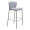 Homeroots Set of Two 29" Gray And Black Faux Leather And Steel Bar Height Bar Chairs 555698 - alternate 6