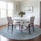 Homeroots 8' Sky Blue And Ivory Round Oriental Washable Indoor Outdoor Area Rug 603823 - alternate 6