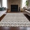 Homeroots 10' X 14' Taupe Beige And Gray Quatrefoil Washable Indoor Outdoor Area Rug 583263 - alternate 5
