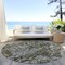 Homeroots 8' Brown Beige And Tan Round Abstract Washable Indoor Outdoor Area Rug 588452 - alternate 5