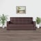 Homeroots 87" Brown Faux Leather Convertible Futon Sleeper Sofa And Toss Pillows With Storage 607105 - alternate 5