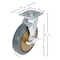 Vestil Rubber Swivel With Brake Caster 8 In. Diameter x 2 In. Width 881 Lb. Capacity Dark Gray/Gold CST-KSM-8X2MR-SWB - alternate 4