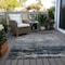 Homeroots 5' X 8' Navy Blue Gray And Black Abstract Washable Indoor Outdoor Area Rug 605962 - alternate 4