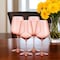 Homeroots Set of Four Coral Crystal Balloon Bowl Stemmed Red Wine Glass 485153 - alternate 3