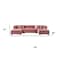 Homeroots Tufted Pink Velvet Modular U Shaped Sofa and Chaise Sectional With Toss Pillows 642269 - alternate 4