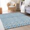 Homeroots 9' X 12' Sky Blue And Denim Blue Quatrefoil Washable Indoor Outdoor Area Rug 583244 - alternate 7