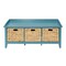 Homeroots 43in Teal Blue Solid Wood Storage Bench with Drawers 286649 - alternate 5