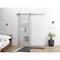 Vdomdoors Sturdy Barn Door 24 x 80in, Light Grey Oak W/ Frosted Glass, SS 6.6FT Rail Hangers Heavy Set SETE6933BD-S-OAK-24 - alternate 1