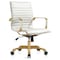 Leisuremod Harris Faux Leather Office Chair with Gold Frame, White HOG19WL - alternate 1