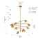 Vidalite Splay 10-Light Brushed Brass Chandelier With Adjustable Arms & Light Heads, Contemporary & Modern CE1013079 - alternate 3
