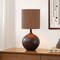 Jonathan Y Abram 22.75" Rustic Bohemian Resin/Metal Round Table Lamp w/ Paper Rope Shade, Dark Brown Wood Finish JYL9203B - alternate 7