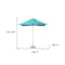 Homeroots 8ft Aqua Polyester Square Market Patio Umbrella 491963 - alternate 3