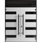 Vdomdoors Front Exterior Prehung Aluminum Double Doors Ronex0131 Grey Top Transom Mirrored Clear Glass Entry RONEX0131DEXD-GRE-W72xH96+16-RH-I - alternate 1