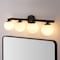 Jonathan Y Modernist Globe 34" 4-Light Metal/Frosted Glass Modern Contemporary LED Vanity, Black JYL3543B - alternate 9