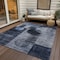 Homeroots 9' X 12' Navy Blue Gray And Charcoal Geometric Washable Indoor Outdoor Area Rug 604334 - alternate 3