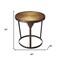 Homeroots 24" Copper and Bronze Metal Round Pedestal End Table 634878 - alternate 4