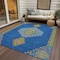 Homeroots 5' X 8' Denim Blue Red And Green Oriental Washable Indoor Outdoor Area Rug 598401 - alternate 6