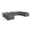 Homeroots Dark Gray Italian Leather Power Reclining U Shaped Ten Piece Corner Sectional With Console 632581 - alternate 9
