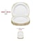 Smarty Had A Party 7.5" White with Gold Fancy Round Disposable Plastic Salad Plates, 120PK 8887-WHG-CASE - alternate 3