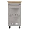 Homeroots Gray and Natural 35in Rolling Kitchen Island With Storage 402561 - alternate 6