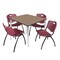 Regency Square Kahlo Breakroom Table W/ 4 M Stack Chairs, 48 in W, 48 in L, Noble Oak TPL4848NOCM47BY - alternate 1
