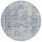 Homeroots 8' Navy Blue Round Oriental Washable Indoor Outdoor Area Rug 607610 - alternate 5