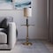 Lavish Home Side Table Iron Pedestal Table Antiqued Brass Finish for Couch, Loveseat, Entryway Vintage Furniture 80-ENDTBL-26 - alternate 4