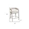 Homeroots 25" Ivory Metal and Fabric Low Back Counter Height Bar Chair 558307 - alternate 5