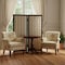 Homeroots 84" Gold Fabric Folding Two Panel Screen Room Divider 277096 - alternate 3