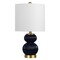 Jonathan Y Daphne 20" Contemporary Transitional Metal/Glass Ribbed Gourd LED Table Lamp, Navy/Brass Gold JYL1099D - alternate 6