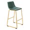 Homeroots Set of Two 29" Green And Gold Faux Leather And Steel Bar Height Bar Chairs 555753 - alternate 7