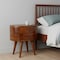 Homeroots 21" Chestnut Solid Wood Round Two Drawer Nightstand 722574 - alternate 3