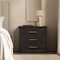 Manhattan Comfort Clifford Nightstand in Black (3-Drawer) NS1564-2 - alternate 1