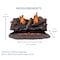 Duluth Forge Ventless Liquid Propane Gas Log Set - 24 in. Stacked Oak, 33,000 BTU, T-Stat Control DLS-L24T-2 - alternate 10
