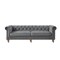 Homeroots 93" Dark Gray Velvet Chesterfield Wood Sofa 543983 - alternate 1