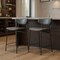 Homeroots Set of Two 30" Black Faux Leather and Steel Low Back Bar Height Bar Chairs, 2PK 555700 - alternate 3