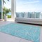 Homeroots 8' X 10' Teal Blue And Ivory Geometric Washable Indoor Outdoor Area Rug 612908 - alternate 6