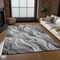 Homeroots 3' X 5' Gray Charcoal And Ivory Abstract Washable Indoor Outdoor Area Rug 582992 - alternate 6