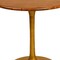 Homeroots 30" Brown And Gold Rounded Solid Wood And Iron Pedestal Base Dining Table 517765 - alternate 5